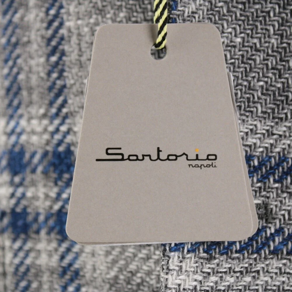 Sartorio Kiton NWT Wool Blend Sport Coat Size 50R (40R US) Gray w/ Blue & White
